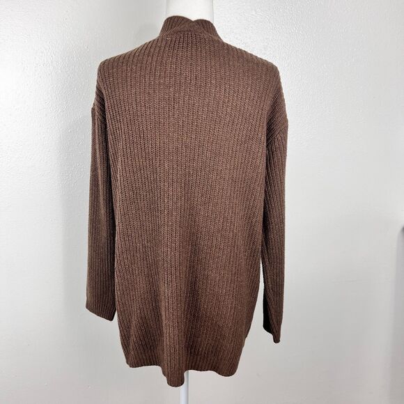 Andree by Unit Sweater Women Small Brown Open Front Knit Cardigan Pockets L/S - Picture 3 of 12